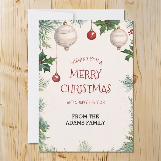 Kerstbal Vakantieornament Klimop en Den Feestdagenkaart