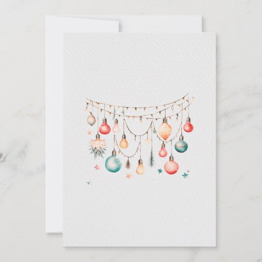 Kerstbal Verjaardagsfeest Dankkaart Kaart (Achterkant)