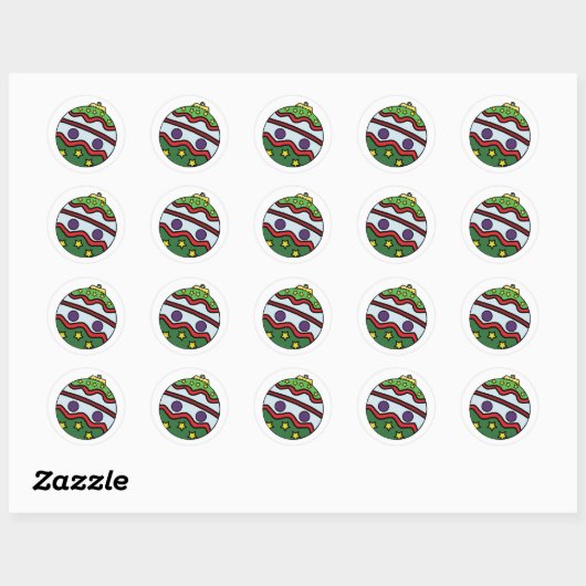 kerstbal-versiering ronde sticker (Vel)