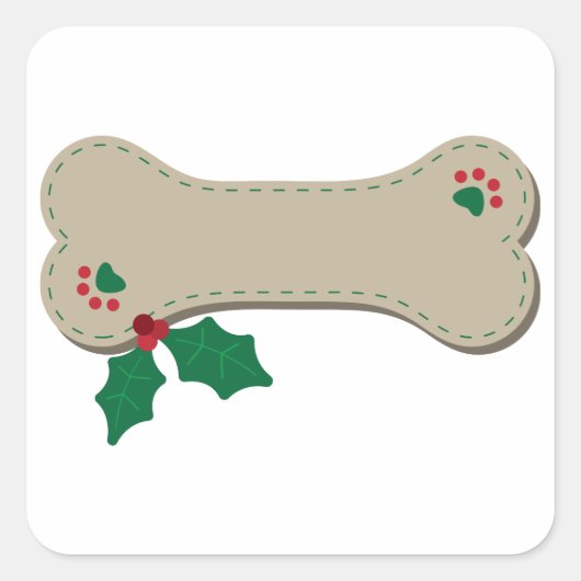 kerstbal vierkante sticker (Voorkant)