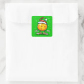 kerstbal vierkante sticker (Tas)