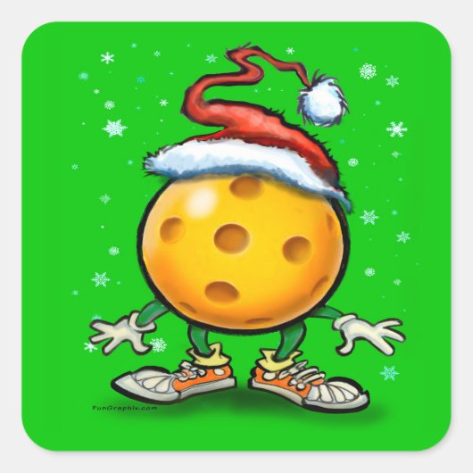 kerstbal vierkante sticker (Voorkant)