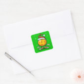 kerstbal vierkante sticker (Envelop)