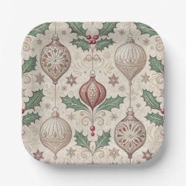 Kerstbal vintage kerst keramiek papieren bordje