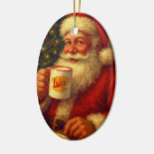 Kerstbal vintage Kerstman • Cozy cadeau Keramisch Ornament (Links)