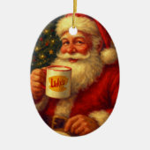 Kerstbal vintage Kerstman • Cozy cadeau Keramisch Ornament (Voorkant)