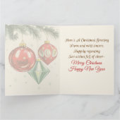 Kerstbal Vintage Vouwkerstkaart Kaart (Binnen)