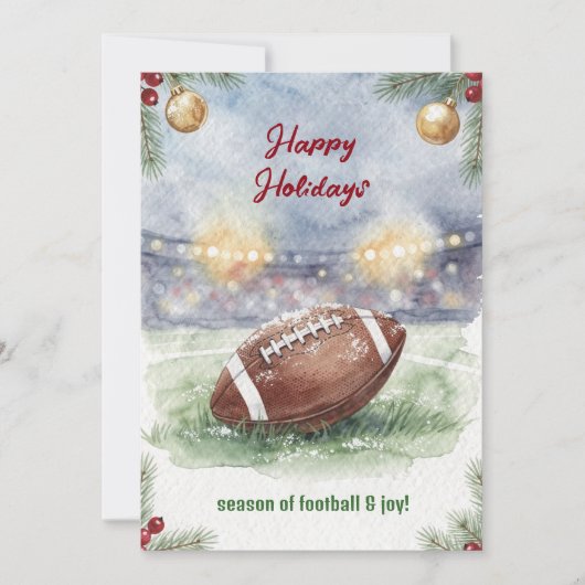 Kerstbal voetbal kerstkaarten feestdagenkaart (Voorkant)