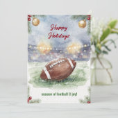 Kerstbal voetbal kerstkaarten feestdagenkaart (Staand voorkant)