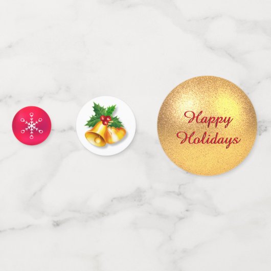 Kerstbal, vogel en schattig elf confetti (Voorkanten)