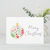 Kerstbal vol feestelijke sfeer kaart (Staand voorkant)