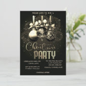 Kerstbal, Vuurwerk Zwart Kerstbedrijf Kaart (Staand voorkant)