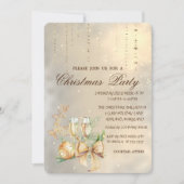 Kerstbal, wijnglas, Bow, rendierpartij Kaart (Voorkant)