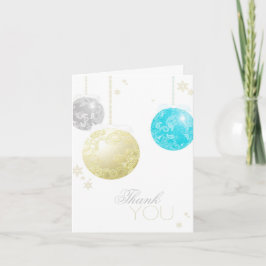 Kerstbal Winterbruiloft Dank je wel Bedankkaart