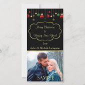 Kerstbal Zwart Goud Lijst Sjabloon (Voorkant)