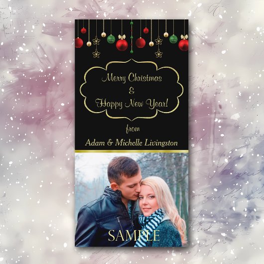 Kerstbal Zwart Goud Lijst Sjabloon