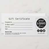 kerstbal zwarte cadeaubon voor gouden sneeuwvlok (Achterkant)