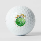 Kerstbaldecoratie/Aqua + Goud/Golfballen Golfballen (Voorkant)