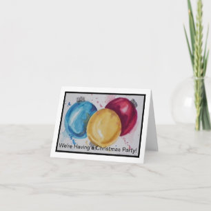 Kerstbaldecoraties in aquarel feestdagen kaart