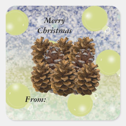 Kerstbalden Gift Tag Vierkante Sticker (Voorkant)