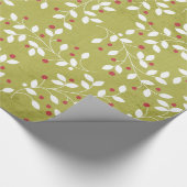 Kerstbalen Holly Bells Berry Wrapping Paper Cadeaupapier (Hoek)