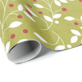 Kerstbalen Holly Bells Berry Wrapping Paper Cadeaupapier (Rol Hoek)