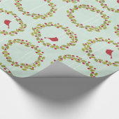 Kerstbalen Holly Bells Berry Wrapping Paper Cadeaupapier (Hoek)