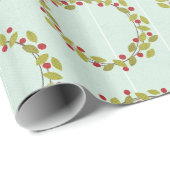 Kerstbalen Holly Bells Berry Wrapping Paper Cadeaupapier (Rol Hoek)