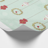 Kerstbalen Holly Ornamenten inpakpapier (Hoek)