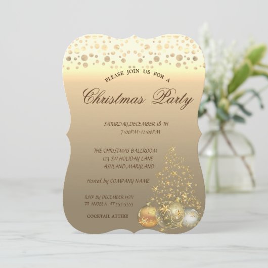 Kerstballen, Bedrijfs Kerstfeest Kaart (Staand voorkant)