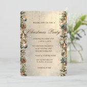 Kerstballen, Bells, Pinecones Gouden Kerst Kaart (Staand voorkant)