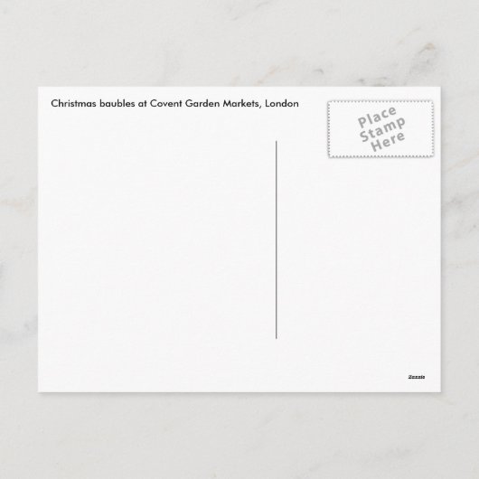 Kerstballen bij Covent Garden Markets, Londen Feestdagenkaart (Achterkant)