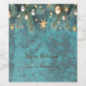 kerstballen  bijkantoren stars wijn etiket (Enkel label)