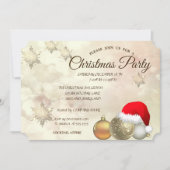 Kerstballen, Bokeh, Santa Hat Corporate Party Kaart (Voorkant)