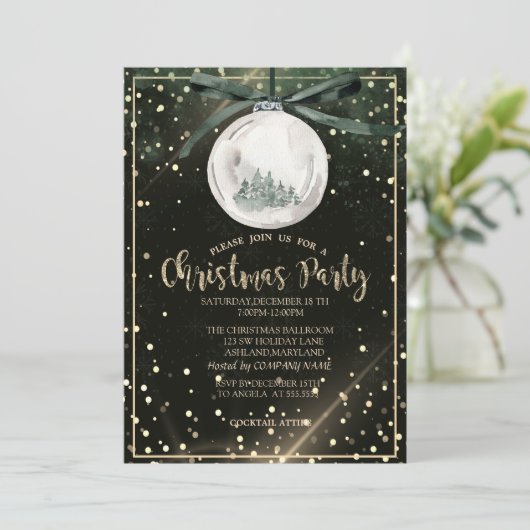 Kerstballen Bomen Stippen Bedrijf Kerstfeest Kaart (Staand voorkant)