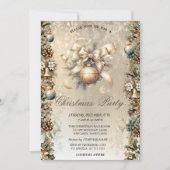 Kerstballen Boog Pinecones Bells Kerstmis Kaart (Voorkant)