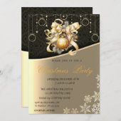 Kerstballen, Bow Corporate Christmas Party Kaart (Voorkant / Achterkant)