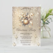 Kerstballen Bow Snowflakes Gold Kaart (Staand voorkant)