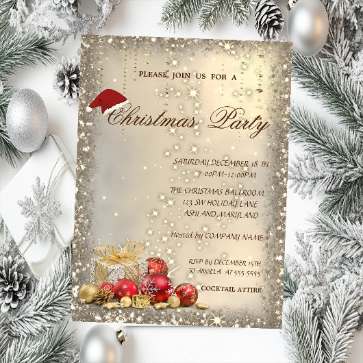 Kerstballen Cadeaus Glitter Kerstmis Kaart