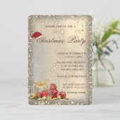 Kerstballen Cadeaus Glitter Kerstmis Kaart (Staand voorkant)