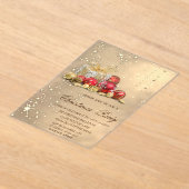 Kerstballen Cadeaus Gouden Kerstfeest Acryl Uitnodigingen (Laagn)