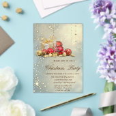 Kerstballen Cadeaus Gouden Kerstfeest Acryl Uitnodigingen (Insitu (Huwelijk))