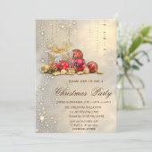 Kerstballen Cadeaus Gouden Kerstfeest Kaart (Staand voorkant)