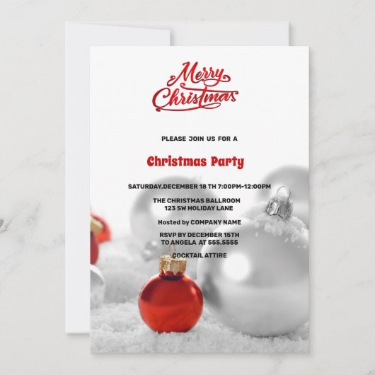 Kerstballen Cadeaus zilveren kerstfeest Kaart (Voorkant)