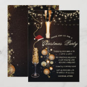 Kerstballen Champagne Lights Company Party Kaart (Voorkant / Achterkant)