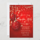 Kerstballen Champagne Lights Company Party Kaart (Voorkant)