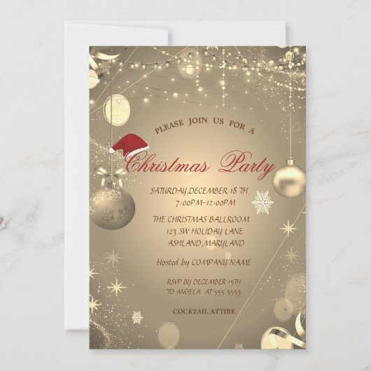 Kerstballen Confetti Kerstbedrijf Kaart (Voorkant)