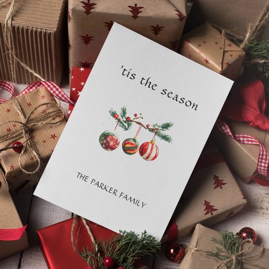 Kerstballen dit seizoen briefkaart