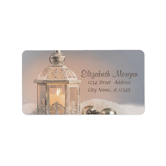 Kerstballen, Elegante lantaarn Etiket (Voorkant)