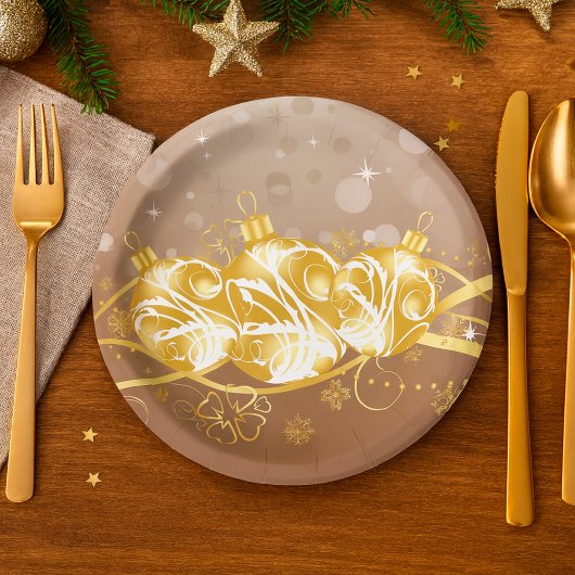 kerstballen en Borden voor kerstpapier Papieren Bordje